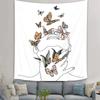 Abstract Woman Tapestry Aesthetic Boho Home Decor Butterfly Fabric Wall Hanging Modern Flower Plant Bedroom Office Decoration