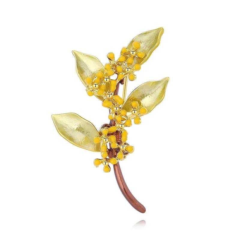 The Osmanthus Brooch Is A High-end, Elegant and Simple Item for Women. The Brooch Has A Niche Design Sense
