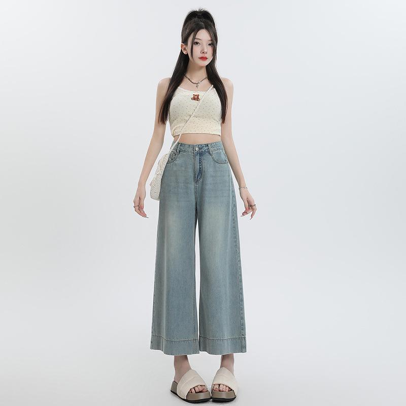 

Women s 2024 Summer Tencel Wide-Leg High-Waist Jeans XXL світло-синій колір