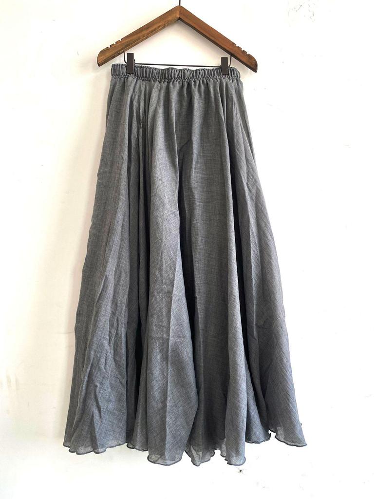 2025 Linen Blend Ruffle Hem Midi Skirt, Spring/Summer Collection, Available in 4 Colors and 2 Sizes, Casual & Versatile Design