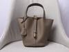 Genuine Leather Women's Bucket Bag Large Capacity Vegetable Top-handle Basket Bag