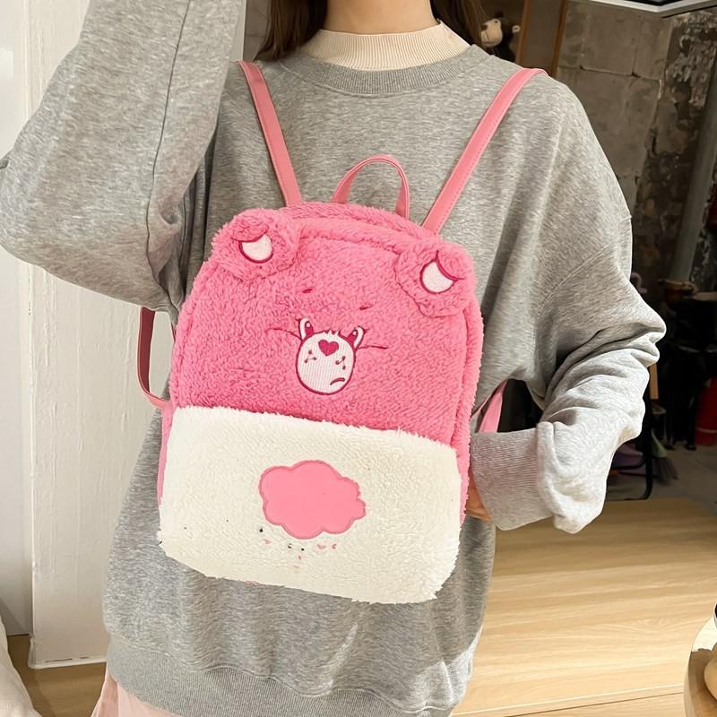 Carebears Plush Cartoon Backpack Fashion Schoolbag Creativity Handbag Gifts