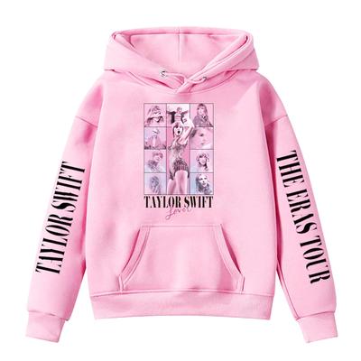 Grey Collage Print Hoodie, Casual Pullover Sweatshirt with Sleeve Text Design, Unisex Daily Wear