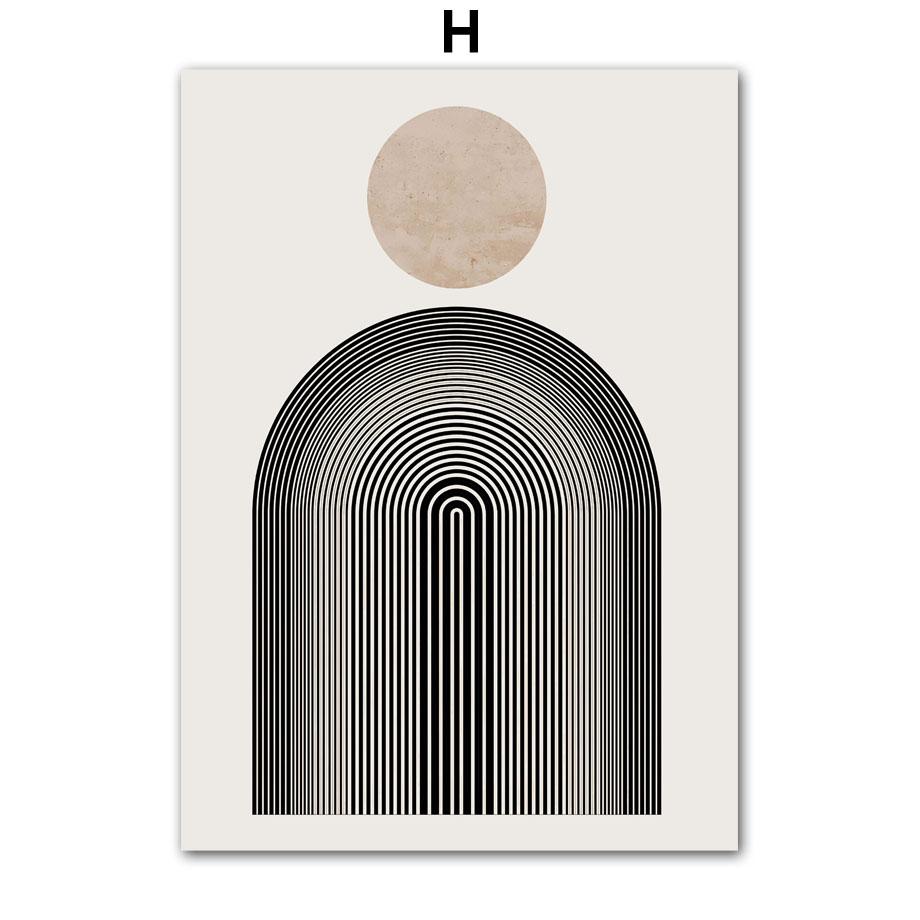 Bohemian Sun Leaf Geometry Nordic Abstract Art Plakaty Druki Sztuka Ścienna Malarstwo na Płótnie Hotel Bar Obrazy Do Wystroju Salonu