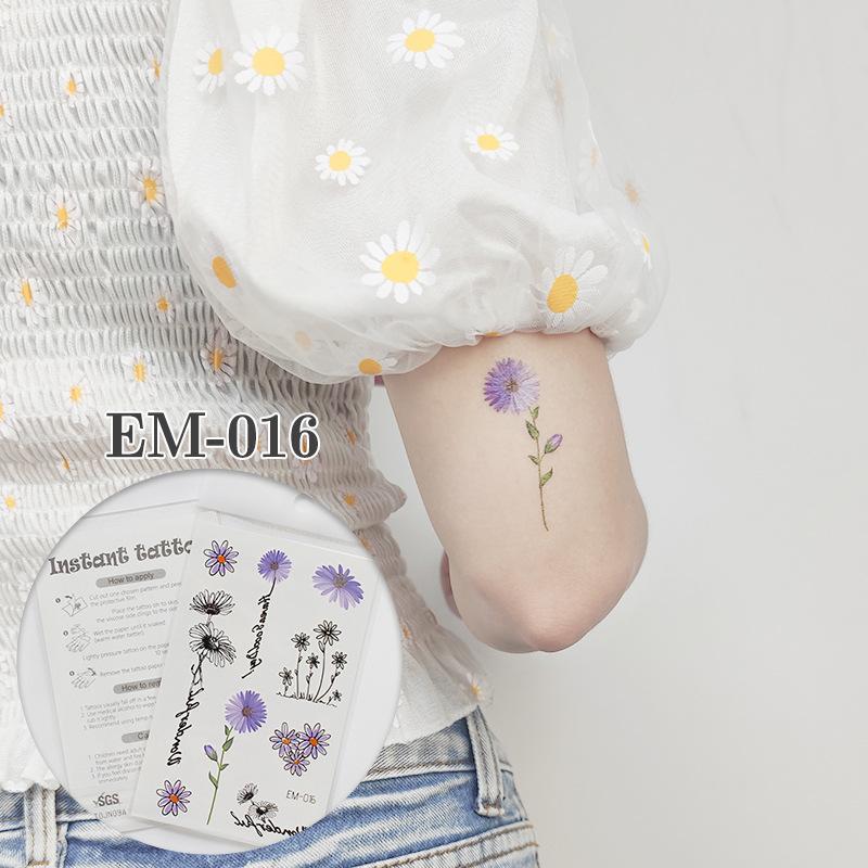

Водонепроникне квіткове татуювання на обличчі та руці з чоловічими та жіночими відповідними маленькими наклейками «Ромашки».