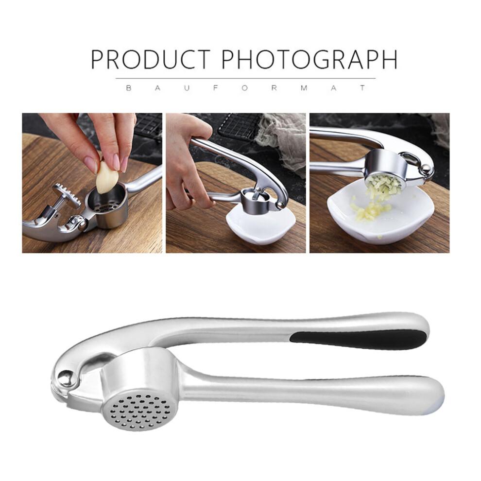 Zinc Alloy 304 Stainless Steel Garlic Press Manual Garlic Crusher Peel Garlic Cloves Mash Garlic Paste Crush Garlic