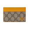Doppel-G-Logo Keramikeffekt-Finish Leinwand und Leder Kartenetui Regular Herren Gelb/Braun