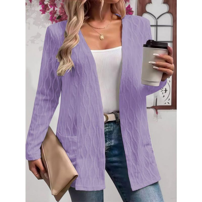 DAFIFY Damenmode, lässig, Herbst/Winter, einfarbig, mit Druck, lange Ärmel