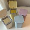 Simple Desktop Mini Trash Can with Lid, Creative Press-Type Waste Bin for Living Room and Office Cleaning & Storage