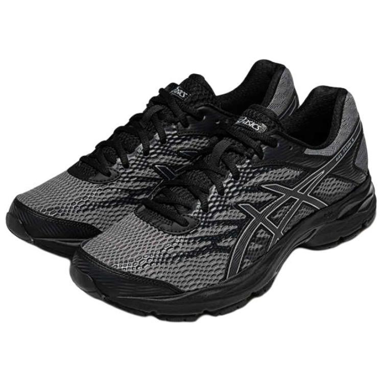 Asics Gel-Flux 4 Bequem Vielseitig Stoff Synthetisches Leder Langlebig Atmungsaktiv Rebound Low-Top Laufschuhe Herren Sneaker Grau Schwarz 1011A614-032