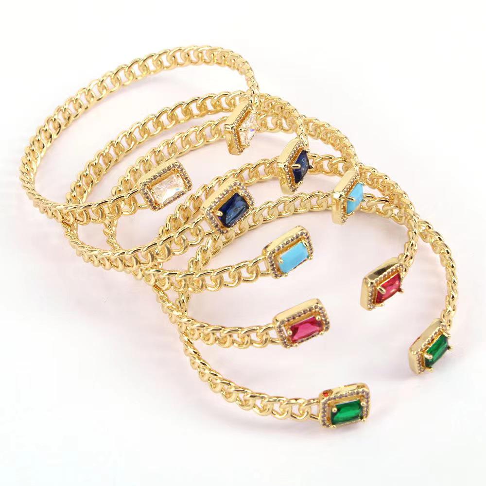 Retro Luxury Zircon Bracelet - Colorful Open Round Design