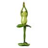 Yoga Frog Statue Cartoon Couple Frog Figurine Resin Sports Frog Sculpture Home Office Desktop Decoration Ornament