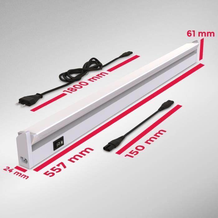 LED Strip Light - B.K.Licht - 150° Pivotable - 8W - 450 Lumens - Silver