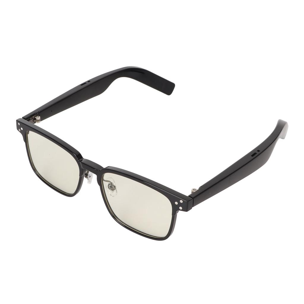 Bluetooth5.3 Smart Glasses Blue Light Blocking IPX4 Waterproof Handsfree Calling for Playing Music Gaming Meeting Black