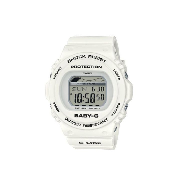 Casio Baby-G 200M Waterproof Quartz Movement Resin Strap Watch Women watches White BLX-570-7ER Regular Watch Box,White