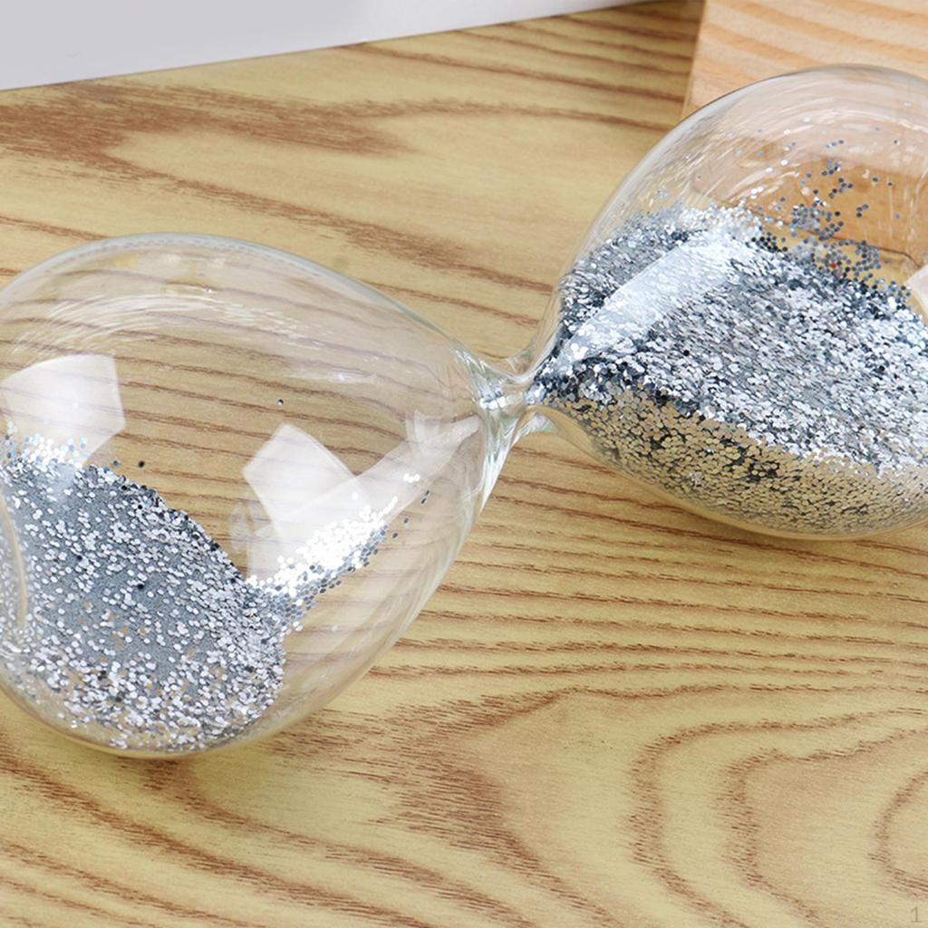 , Glänzendes Ornament, Dekorative Sanduhr-Figur mit feinem Glitzersand in Glas für Geschenk, Empfang