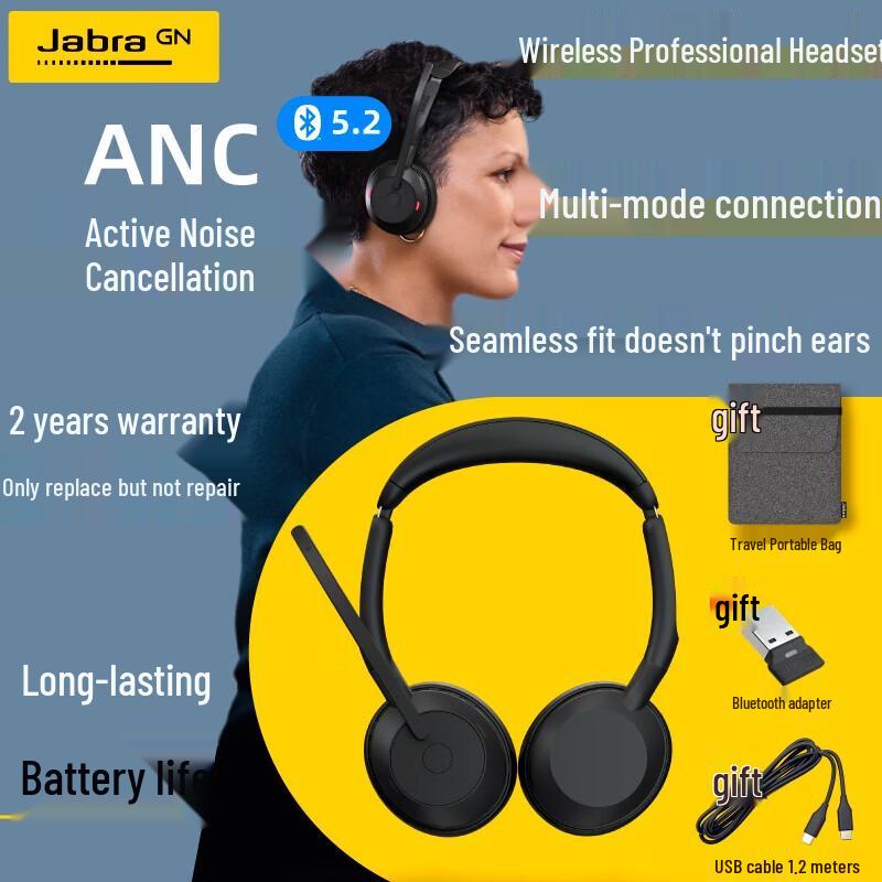 Jabra Evolve2 55 MS Bluetooth Noise-Cancelling Headset (CN version)