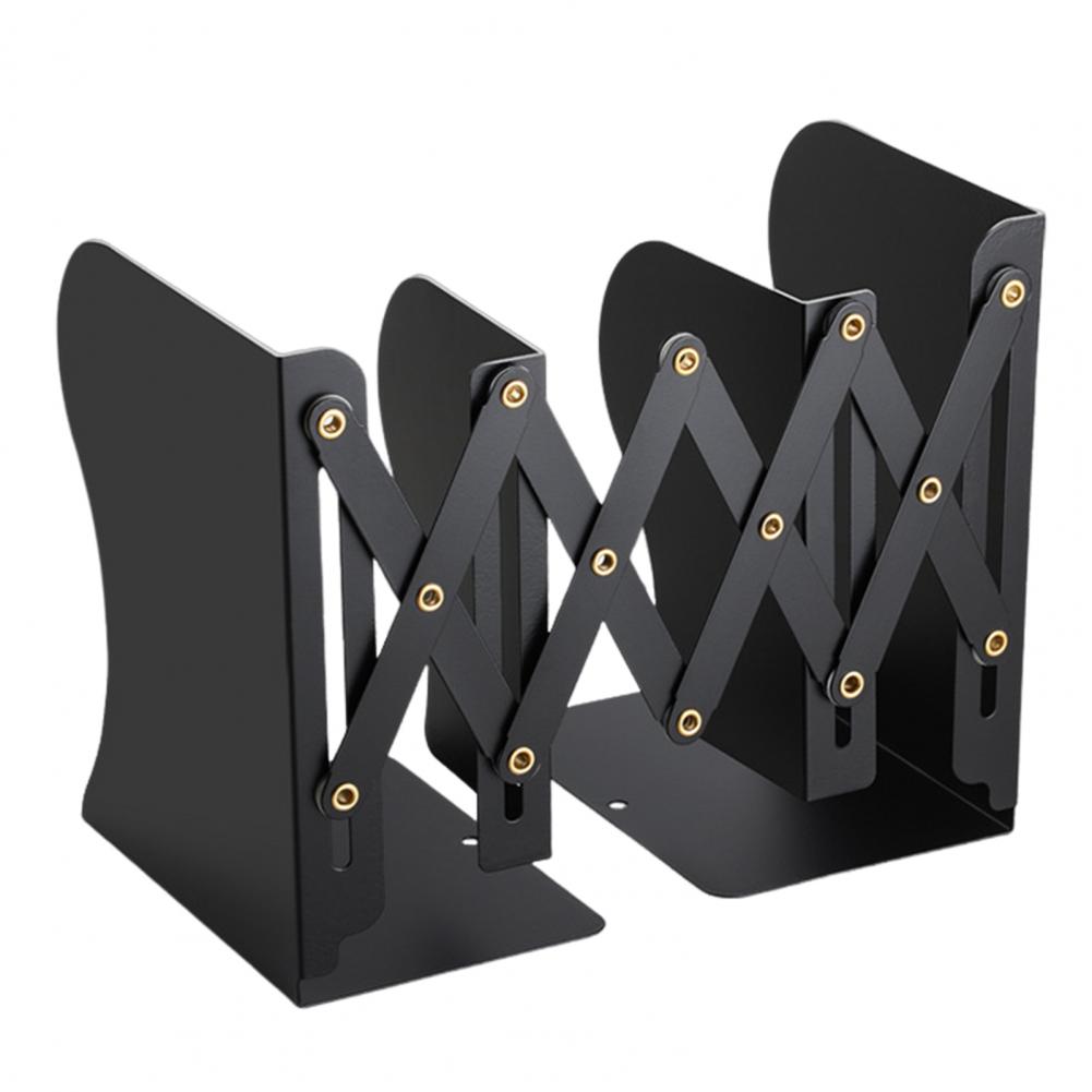 20cm Metal Bookend Retractable Desktop Book Stand Space-saving Book Organizer Holder Stable Book Rack For Home School Office