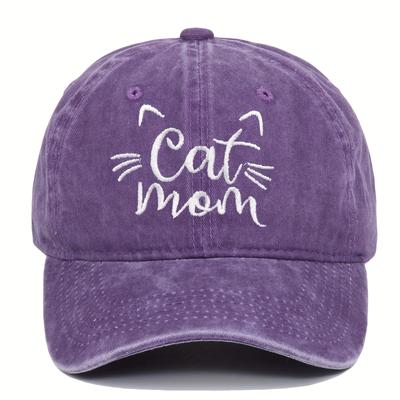 Dámská baseballová čepice s výšivkou Cat Mom, praná bavlna, nastavitelná, ochrana proti slunci, narozeninový dárek, venkovní špičaté čepice