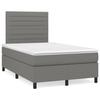 3141842 vidaXL Lit à sommier tapissier avec matelas Gris foncé 120x200cm Tissu