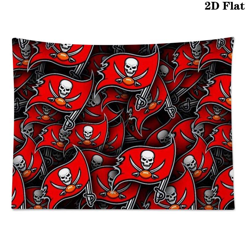 Tampa Bay Buccaneers Logo Wall Tapestry Aesthetic Wall Hanging Printed Fabric Blanket Decorative Tapestries for Bedroom Living Room Home Decor