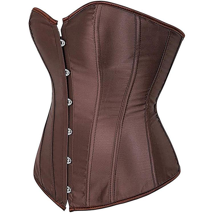 Corset satinat push-up cu control abdominal și tanga