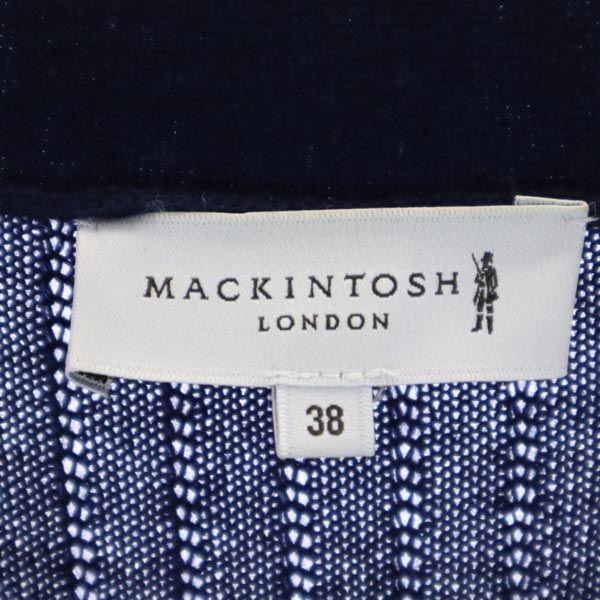 Mackintosh Wolle Langarm V-Ausschnitt langer Strickcardigan 38 Marineblau Damen Gebraucht