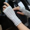 Unisex Thin Cotton Sun Protection Half-Finger Gloves for Summer Driving and Writing, Covers Scars