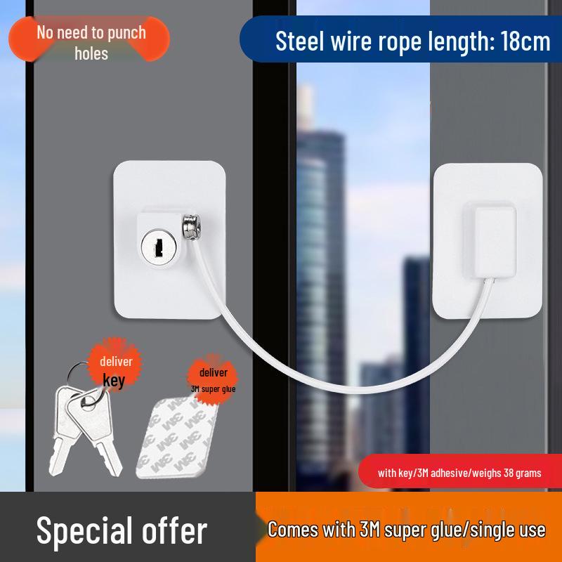 

Ланцюжок для блокування вікна: Вентиляція, Захист від крадіжки, Відкриття всередину/назовні, Безпека для дітей.