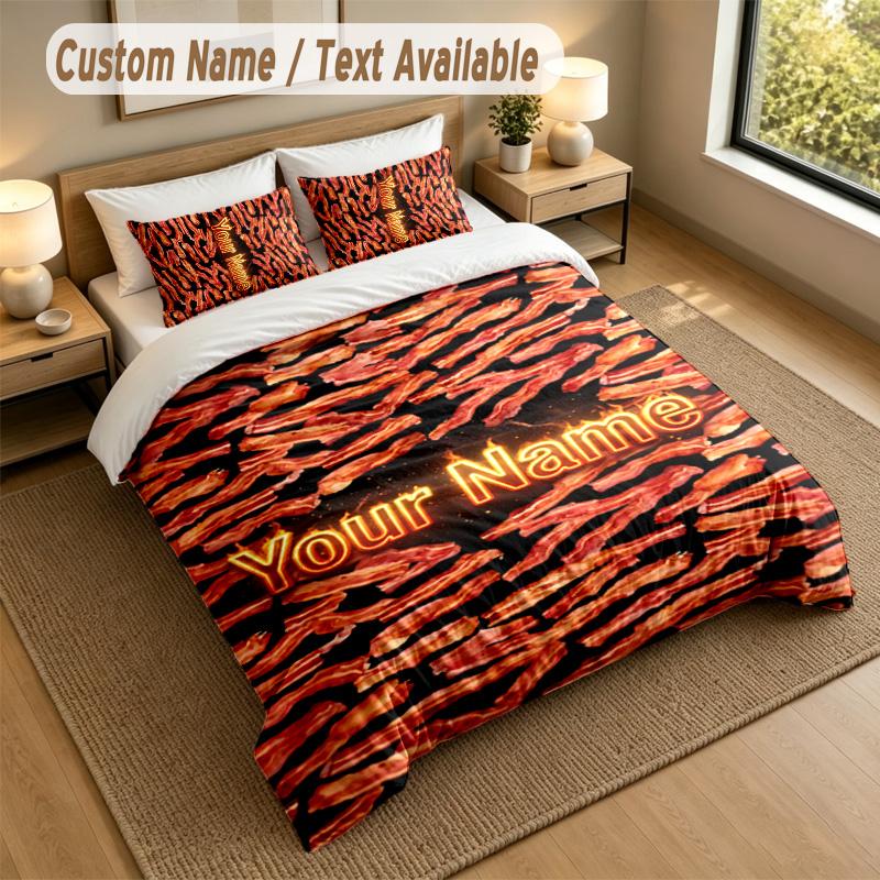 Decorative Artwork Theme Personalized 3Pcs Bedding Set Custom Text & Name 1 Sheet 2 Pillowcases Household Bedding 1pc