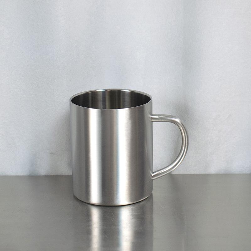 

430Ml large capacity double layer mug with handle 304 stainless steel water cup restaurant cup 430ml
