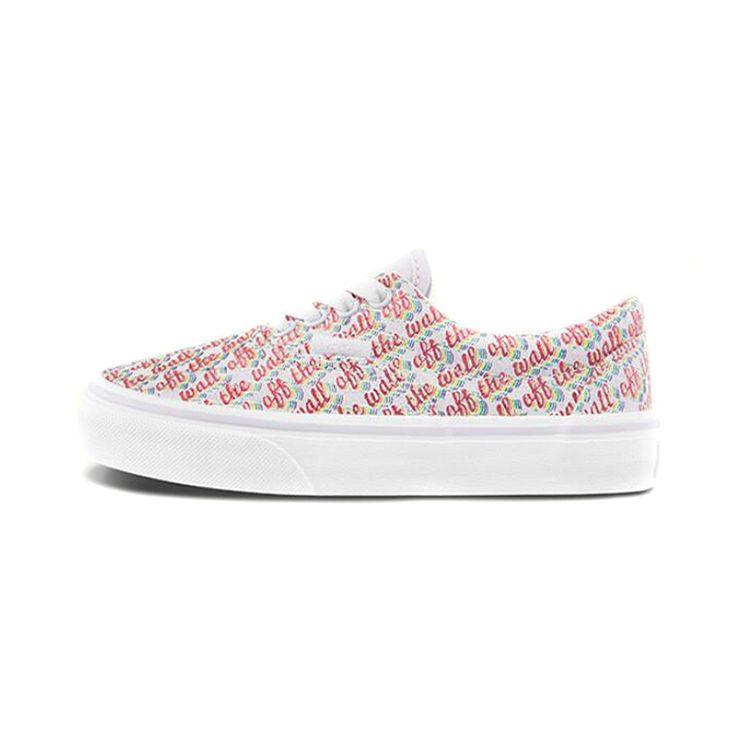 Vans Letter Print Low Top Kids Skate Shoes Kids Sneaker White Pink VN000YMAA2N