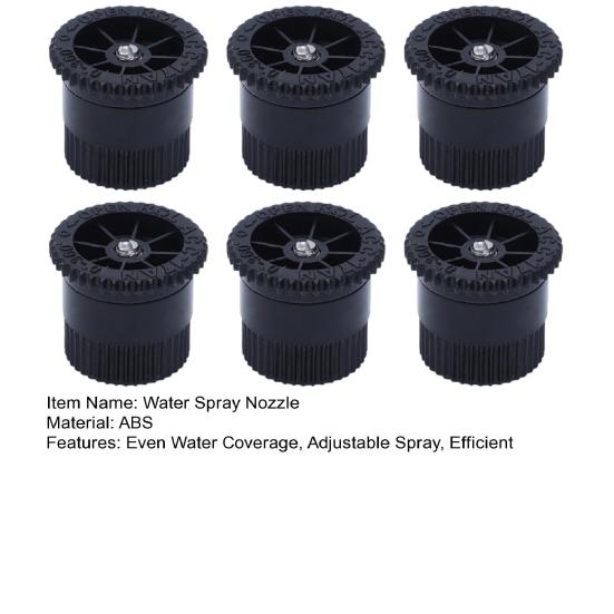 6 Pcs Variable Arc Nozzles Radius Sprinkler Heads Pop-up Sprinkler Replacement Nozzle Adjustable 0-360 Degrees Full Circle Pattern