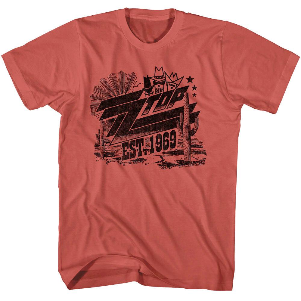 ZZ Top Texas Cactus 1969 Men T Shirt Rock Band Concert Tour Merch XL