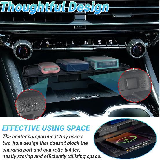 Center Console Organizer Compatible With 2024-2026 Chevy Traverse Interior Accessories, Storage Box Ert Divider Compartment Tray; Not Fit For 2024