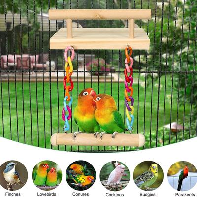 Bird Perch Swing Molar Stand for Parrots Conure Supplies Budgies Grinding Scratchers for Small Medium Parrots Toy
