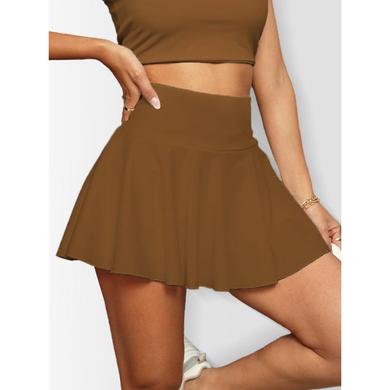 Jednobarevné sportovní sukně s kapsou na telefon, tenis, golf, jóga, aktivní sukně