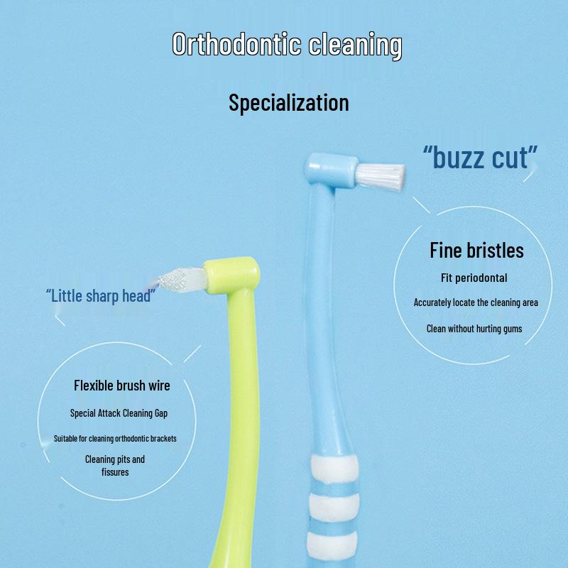 Pointed Interdental Brush for Braces and Wisdom Tooth Cleaning