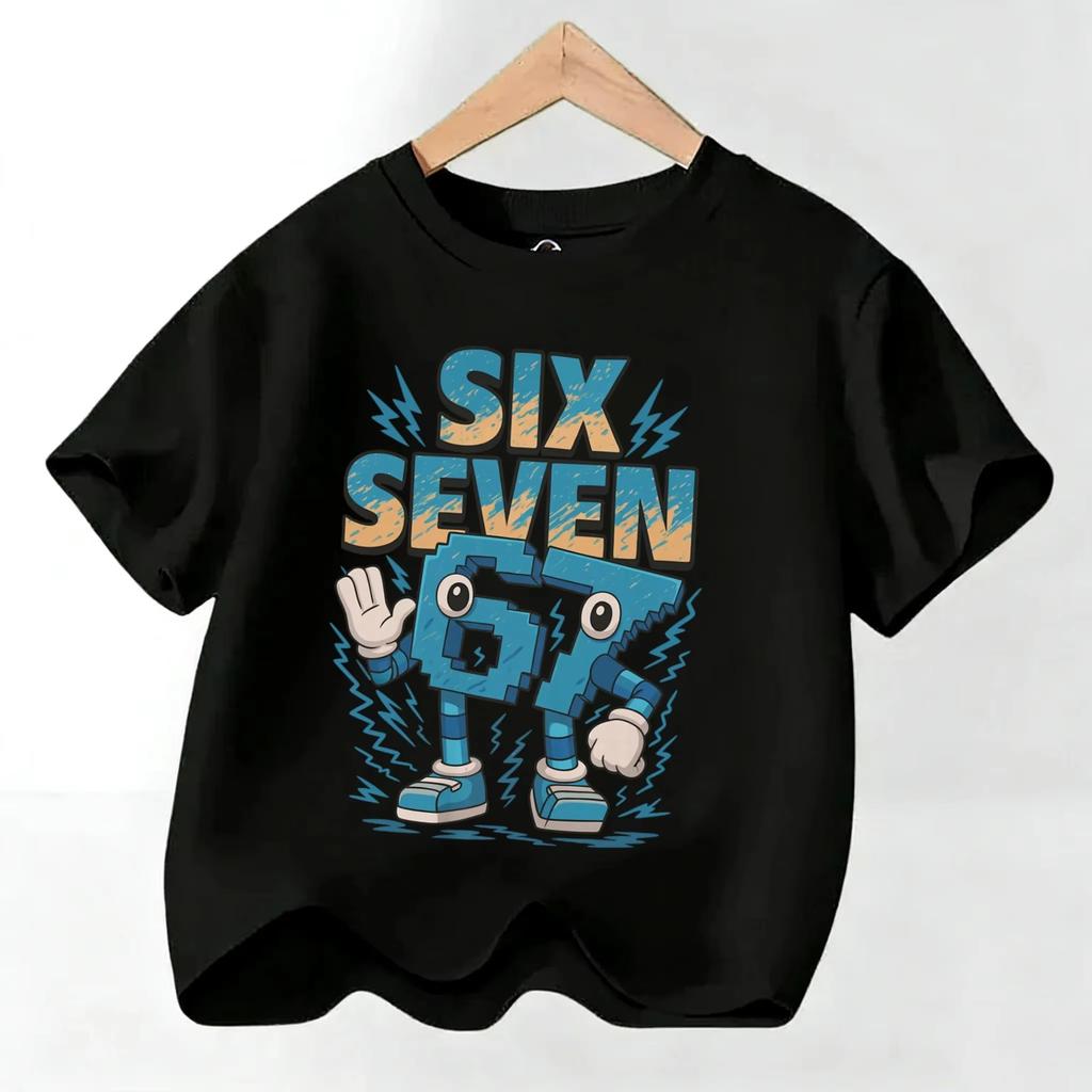Kids 67 Themed Colorful Print TShirt Soft Cotton Fabric Breathable and Comfortable Ideal for Toddlers and Childrendf0351