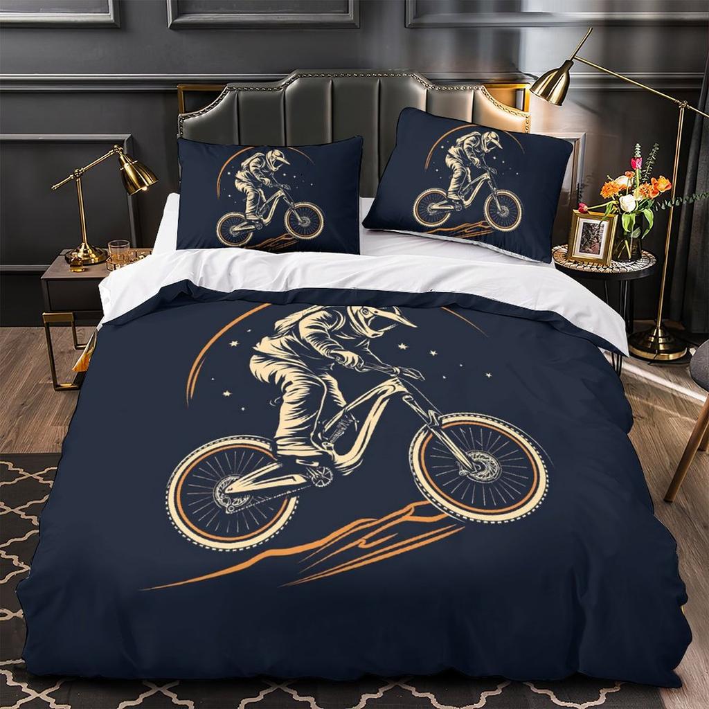 3D-Sport-Bettwäscheset für Sportler, Jungen, Teenager, Herren, Daunen-Bettbezug, Kissenbezug, 2/3-teilig, modischer, schnelltrocknender und schmutzabweisender Bezug