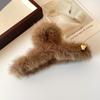 Extra Large Faux Mink Plush Hair Clip: Elegant Autumn/Winter Versatile Shark Claw for Hair
