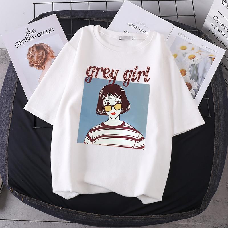 Letní tričko s krátkým rukávem oversized triko Roztomilý vzor topů Dámská trička Tričko se vzorem zvířecí kachny Bílá dámská trička