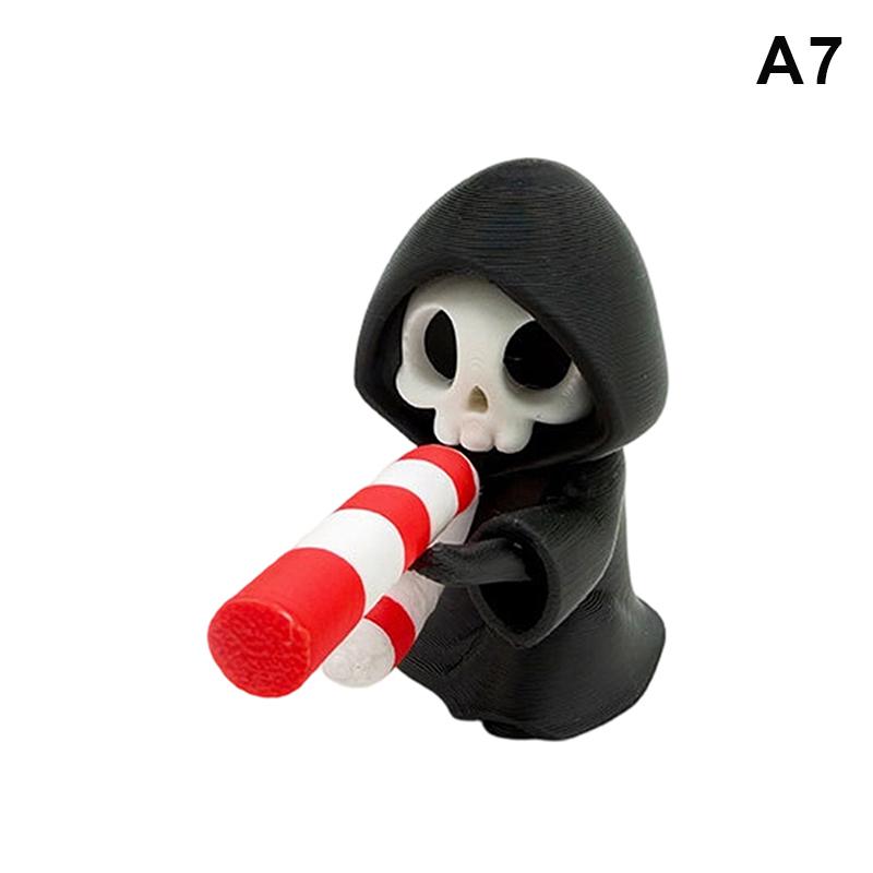 Gothic Grim Reaper Skeleton Figurine Adorable Small Resin Statue Desktop Decor for Study Bedroom Gothic Enthusiasts Gift