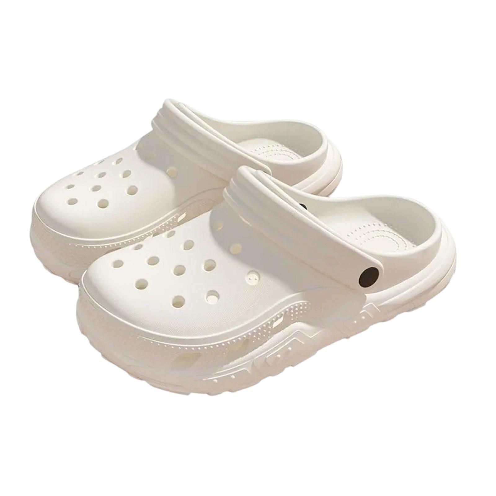 

Парные летние однотонные туфли с дырочками, тапочки для ношения на открытом воздухе 34