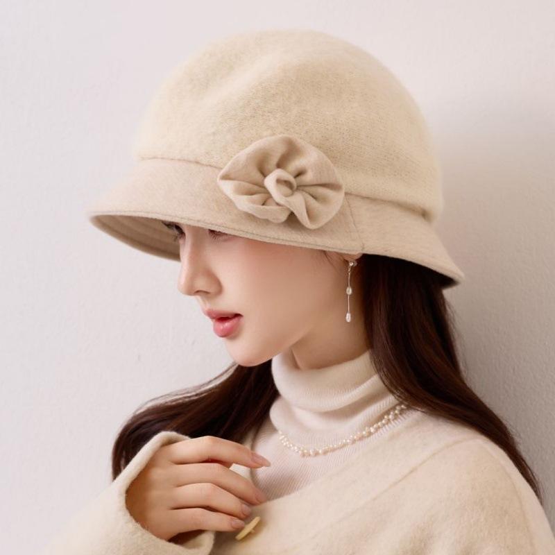 Fashion versatile flower pot hat women's Republic of China style retro temperament versatile fashion fisherman hat autumn and winter warm