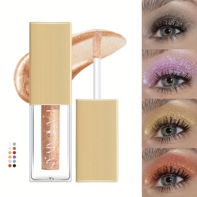 Nicht leicht zu verwischender Lidschatten Color Show Pailletten-Perlglanz-Lidschatten Flüssiger färbender flüssiger Glitzer-Lidschatten Langanhaltendes schimmerndes Make-up