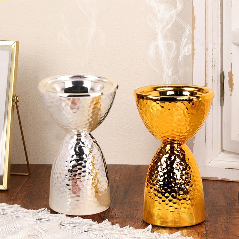 1PC Handicrafts Tabletop Metal Simplicity Iron Tea Rooms Incense Burner Elegant Heat-resistant Ornaments Stability