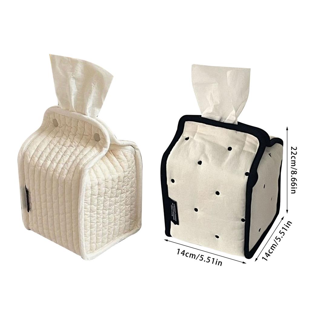 Stylish Striped Fabric Standing Tissue Holder With Removable Designs for Home Office Storage Organization