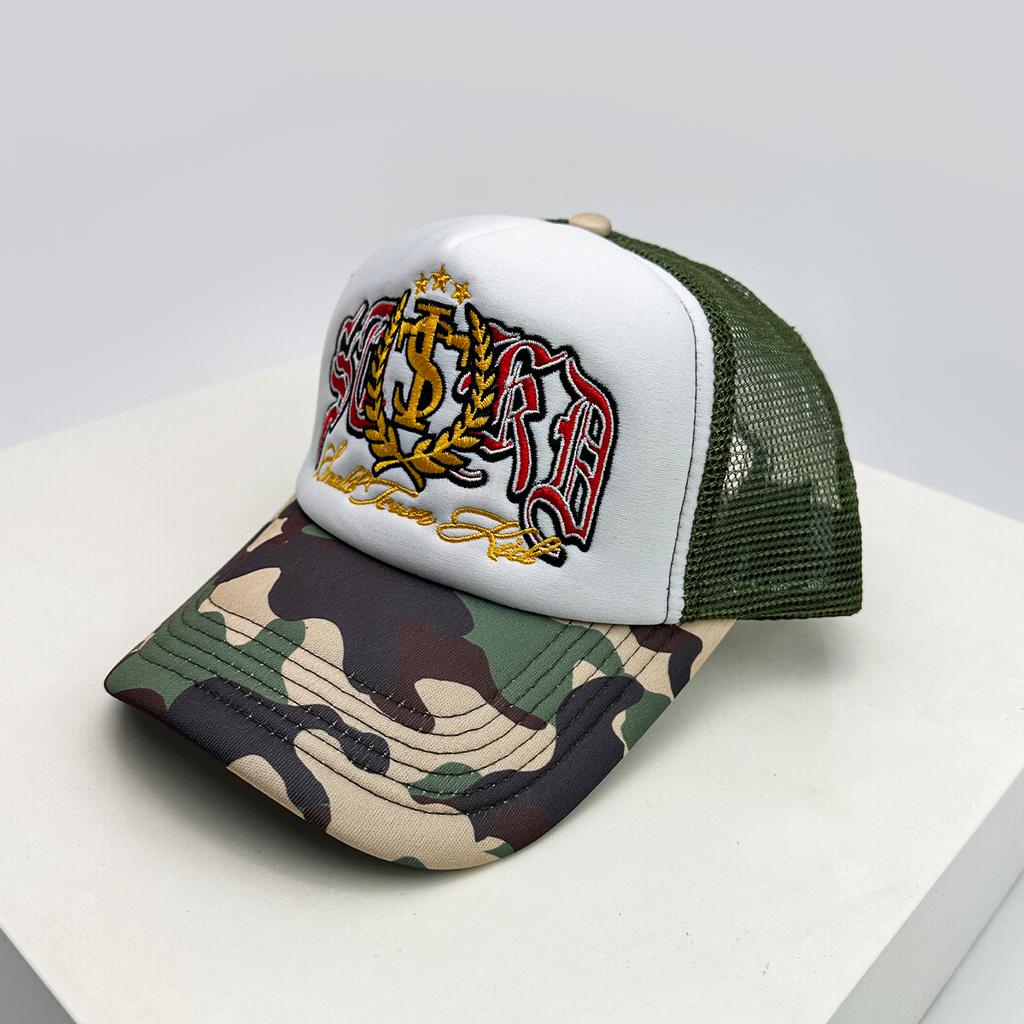 New Unisex Embroidered Badge Letters Baseball Hats Color Block Sunshade Mesh Breathable Trucker Caps Versatile Fashion Personal