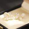 Crystal butterfly ear clip women's 2025 new cool earrings ins high-end light luxury high-value versatile earrings